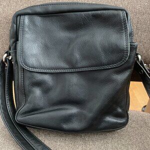 Adrian Klis Black Buffalo Leather Crossbody Bag